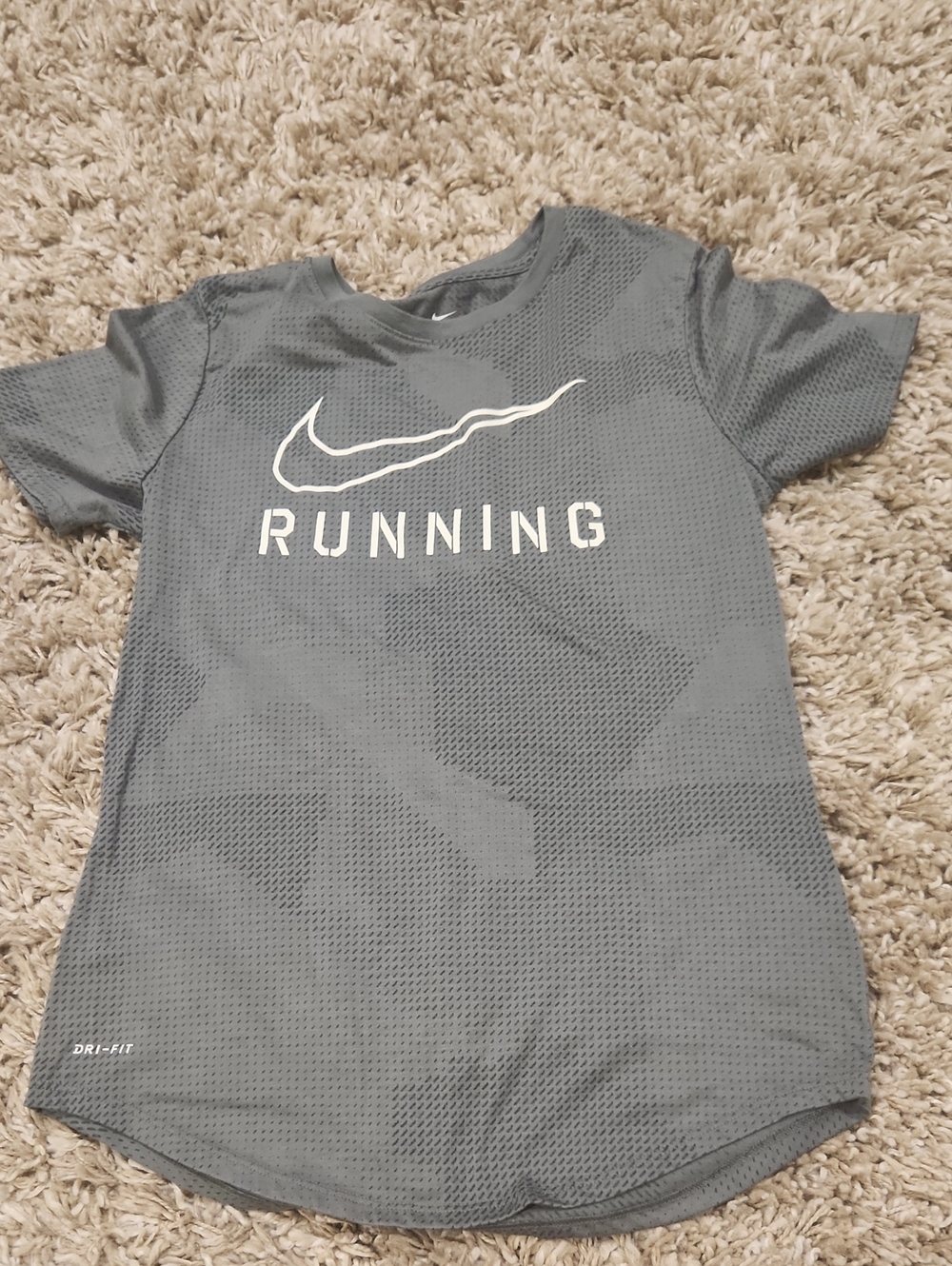 Nike Women's Gray Running Tee with White Logo